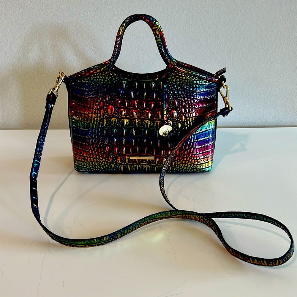 Brahmin Elaine Technicolor Melbourne Leather satchel
